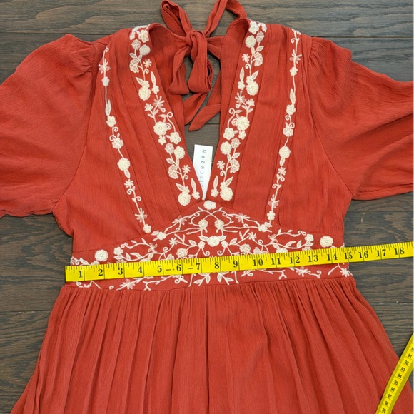 Baltic Born Santa Fe Embroidered Maxi Dress in Rust Size Medium NWT - Picture 8 of 10